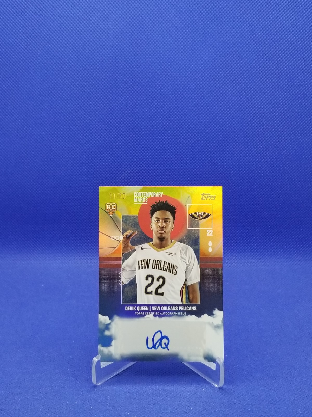 Derik Queen Rookie Auto 2025-26 Topps #CM-DQ Contemporary Marks Gold /50