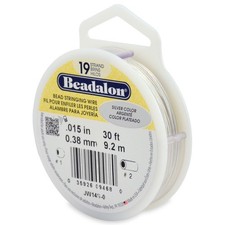 19-Strand Bead Stringing Wire 0.015-Inch Silver Color 30-Feet