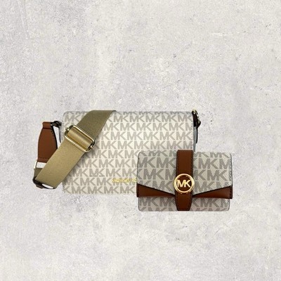 Michael Kors Tasche Crossbody Portemonnaie Jet Set Vincent Greenwich Vanilla NEU