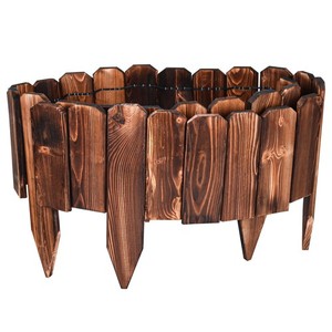 LAVANE 6.6 FT L x 8 inch H No-Dig Decorative Garden Fence, Wooden Landscape B...