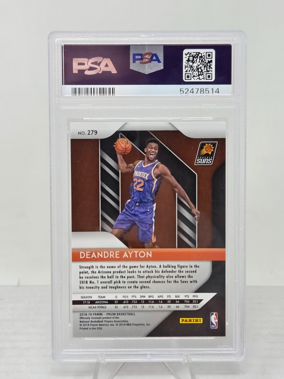 2018 Prizm DEANDRE AYTON Rookie Card PSA 10 Gem Mint view 2