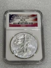2014 W Burnished Silver Eagle NGC MS 70 Early Releases w/ Flag Label (035)