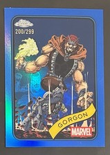 2025 Topps Chrome Marvel Blue Refractor 200/299 Gorgon #195