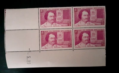 timbre "pour les chomeurs intelectuels : Balzac " daté 09/05/1939 NEUF - Photo 1/2