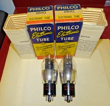 Pair, Philco Type 6B4G Radio/Audio Output Tubes, NOS