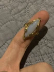 VINTAGE SIGNED 14KGE ESPO OPAL RING- COSTUME JEWELRY