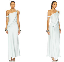 Misha HORIZON MAXI DRESS ice blue Silver hardware size XS NWT  519msrp