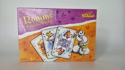 Kartenspiel klassisches Kartendeck Diddl Rommé Canasta Bridge lila orange NEU