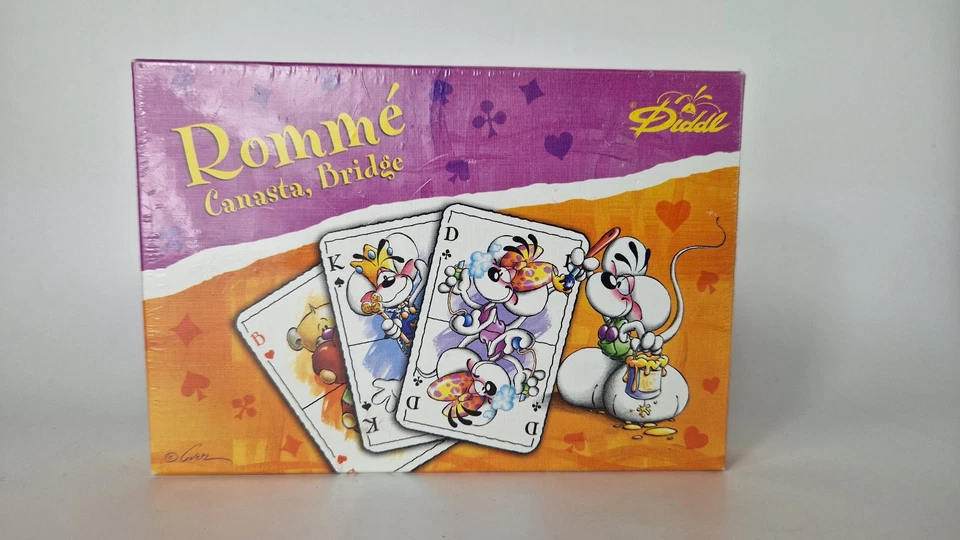 Kartenspiel klassisches Kartendeck Diddl Rommé Canasta Bridge lila orange NEU - Bild 1 von 2