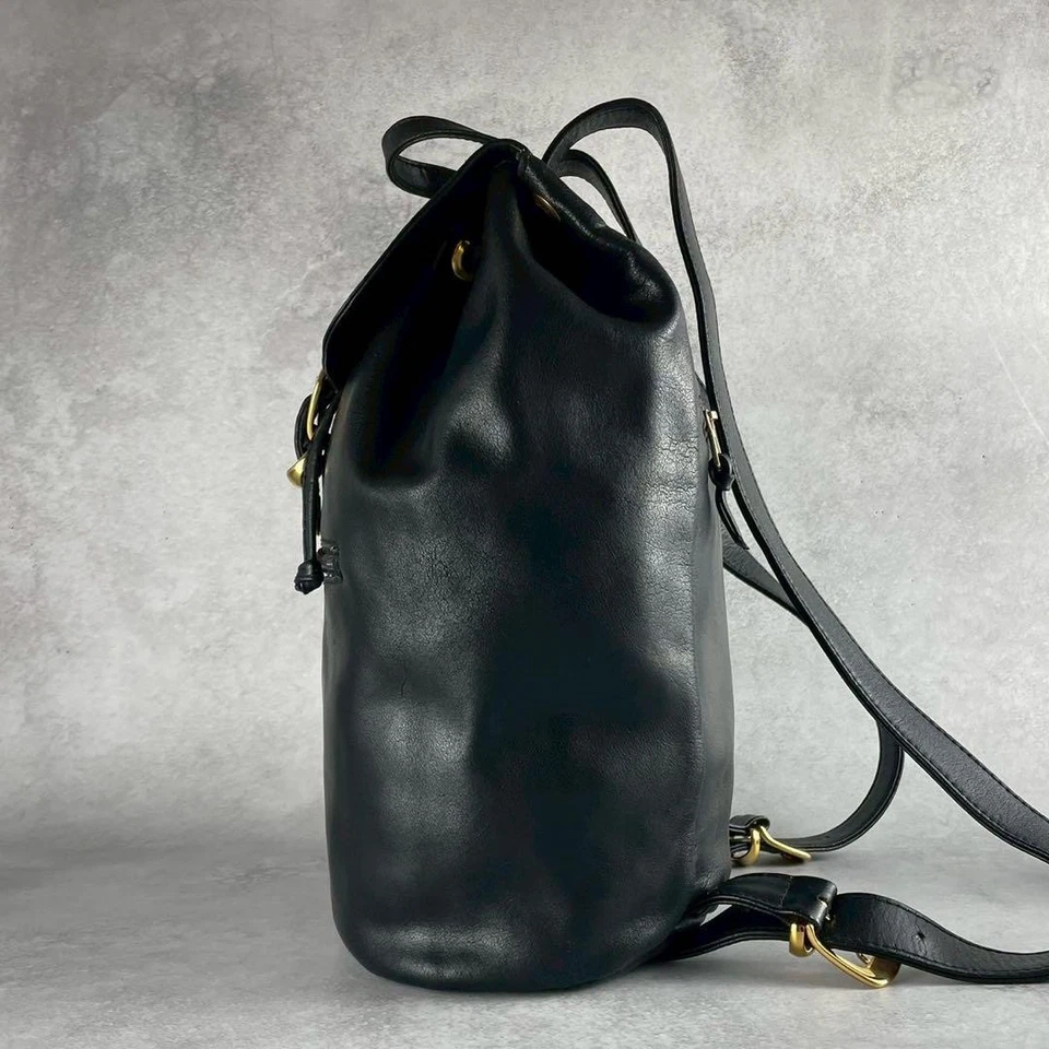 Vintage Gianni Versace Medusa Embossed Leather Backpack Black Italy Made Auth - Image 4 of 4