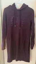 Tommy Hilfiger Purple Sweatshirt Dress with a Hood Size Small