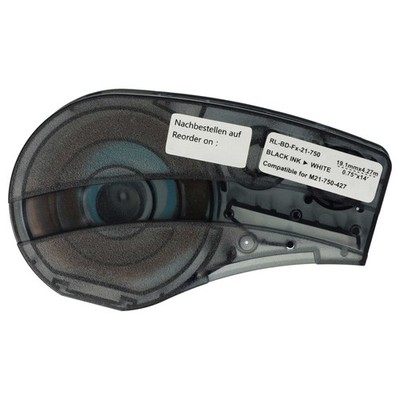 Schriftband für Brady BMP21-LAB BMP21 Schwarz/Weiß Vinyl 19,05mm 4,27m