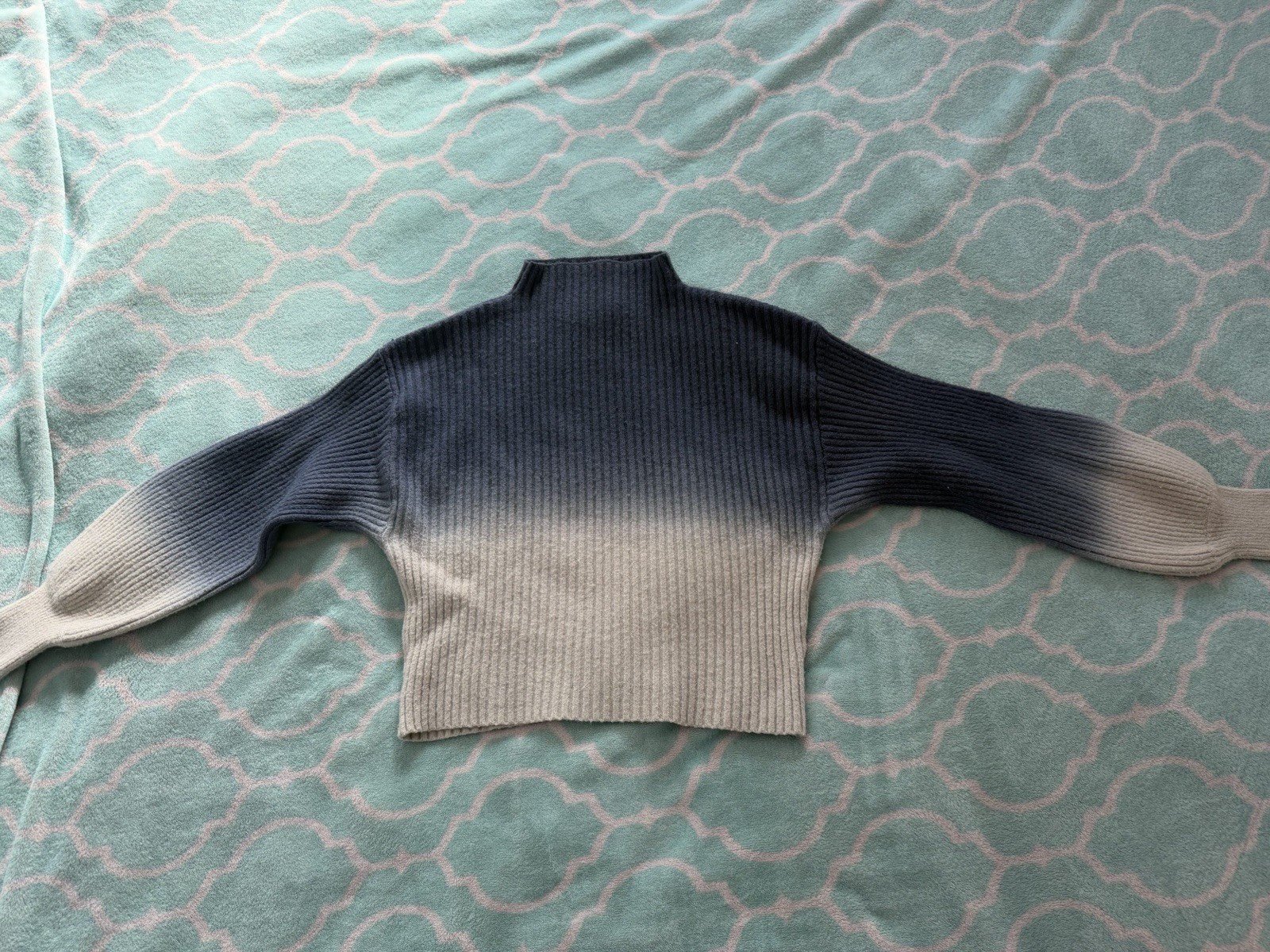 CODE MODE Ribbed Colorblock Pullover Sweater Blue… - image 3