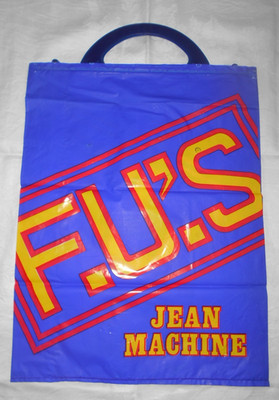 RAR - VINTAGE - F.U.'S JEAN MACHINE - PLASTIKTRAGETASCHE - 70er Jahre
