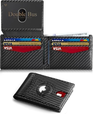 Wallet for Men Slim RFID Blocking Bifold Carbon Black-Carbon Fiber 
