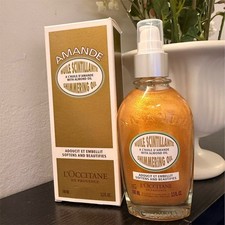 L'Occitane Almond Shimmering Body Oil Gold 3.3 fl oz With Box
