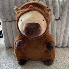 Large 19” Capybara Reindeer Plush Christmas Winter Cute Cuddly Holiday