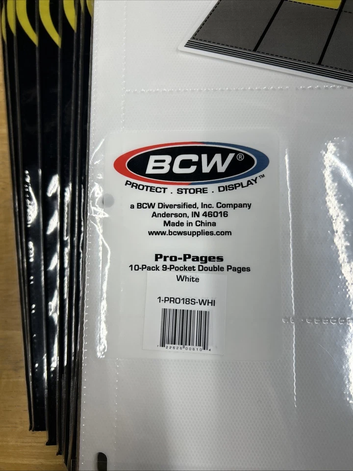 Lote de 10 - Nuevo en caja 18 páginas profesionales BCW de bolsillo carga lateral blanca - Total 100 páginas Foto 4 de 4