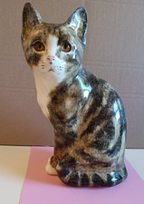 Winstanley Tabby & White Cat. Glass eyes. Sitting Up. Number 21. Signed 10 ins.