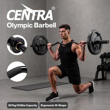 Centra Olympic Barbell Ez Curl Bar W Bar 810lbs Alloy Steel Black