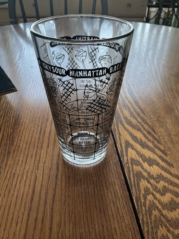 Vintage Federal Glass Cocktail Mixing Glass With Recipes