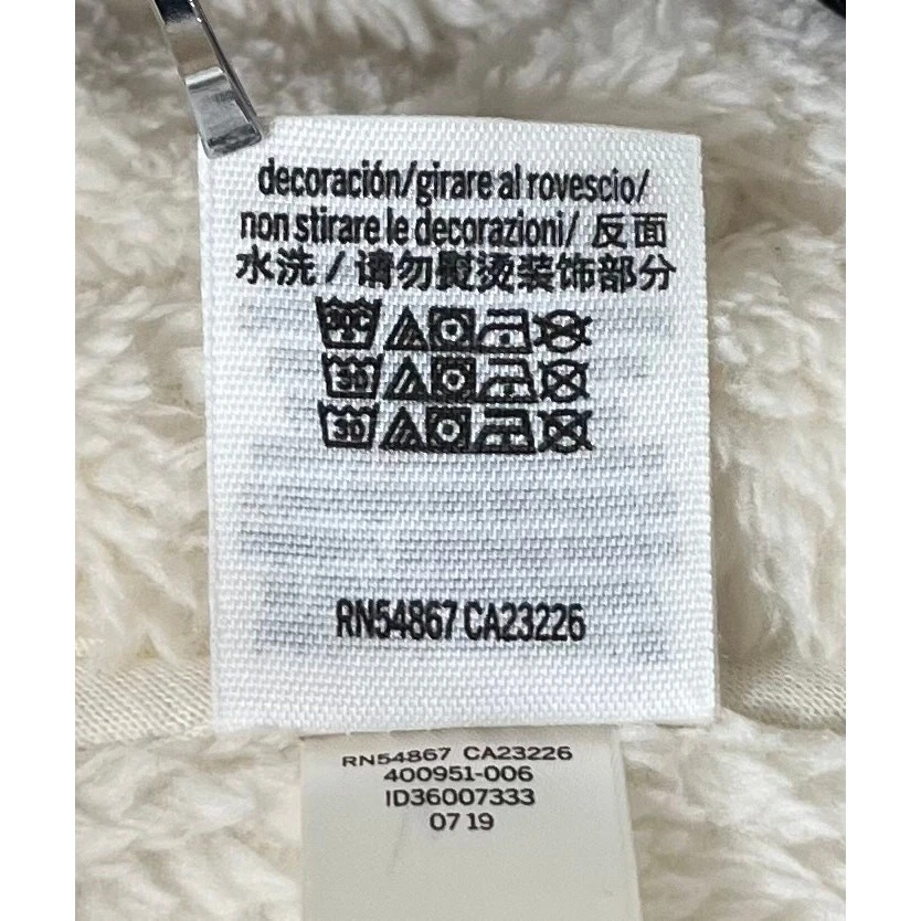 OFF WHITE Felpa con cappuccio Victorias Secret ROSA pile panna canguro tasca reg taglia L