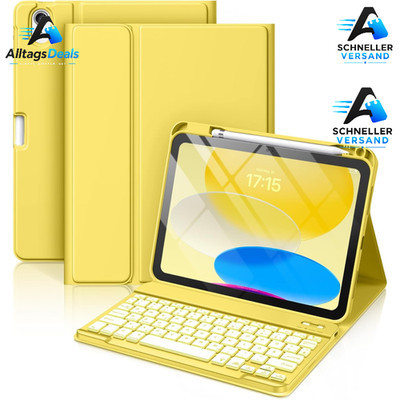 Hülle mit Tastatur für iPad 11 10.9 Zoll Beleuchtet Abnehmbar mit Stifthalter