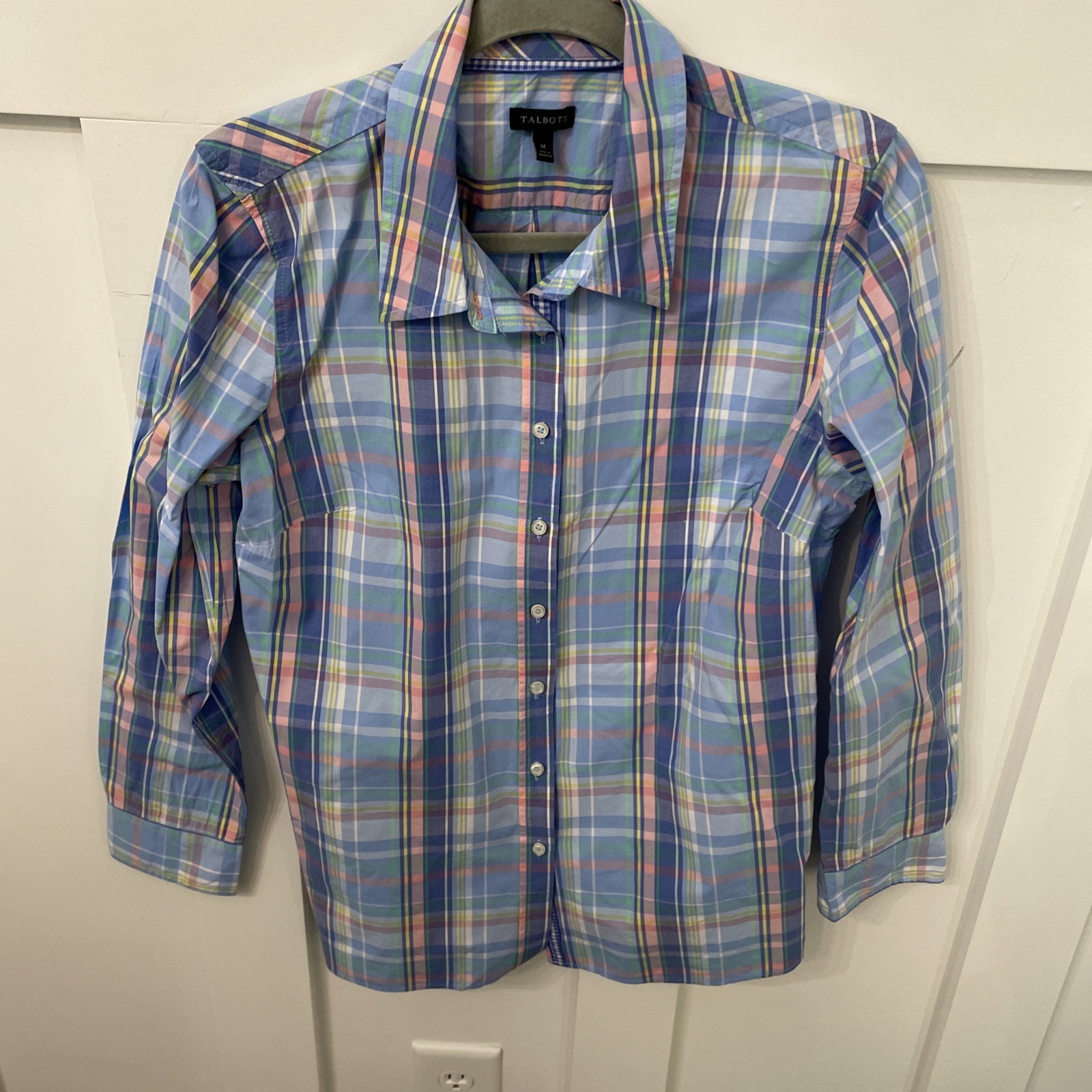 Women’s Talbots Button Front Blouse-collared-blue… - image 1