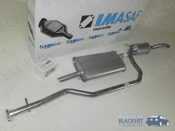 Imasaf Auspuffset Mitteltopf+Endtopf für Mazda 121 1.3 37/44KW 1996-03/1997-image