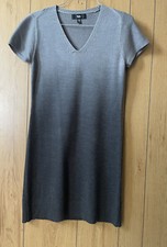 mossimo women’s top Sweater Dress V-neck Short Sleeves Midi Knit Gray Sz XS