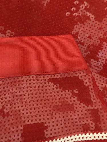 J. Crew Collection Red With White Stripes Sequin Womens Size 4 Midi Pencil Skirt - Picture 9 of 10