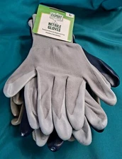 Expert Gardener 3 pairs Nitrile Gloves Textured Palm For Improved Grip Flexible