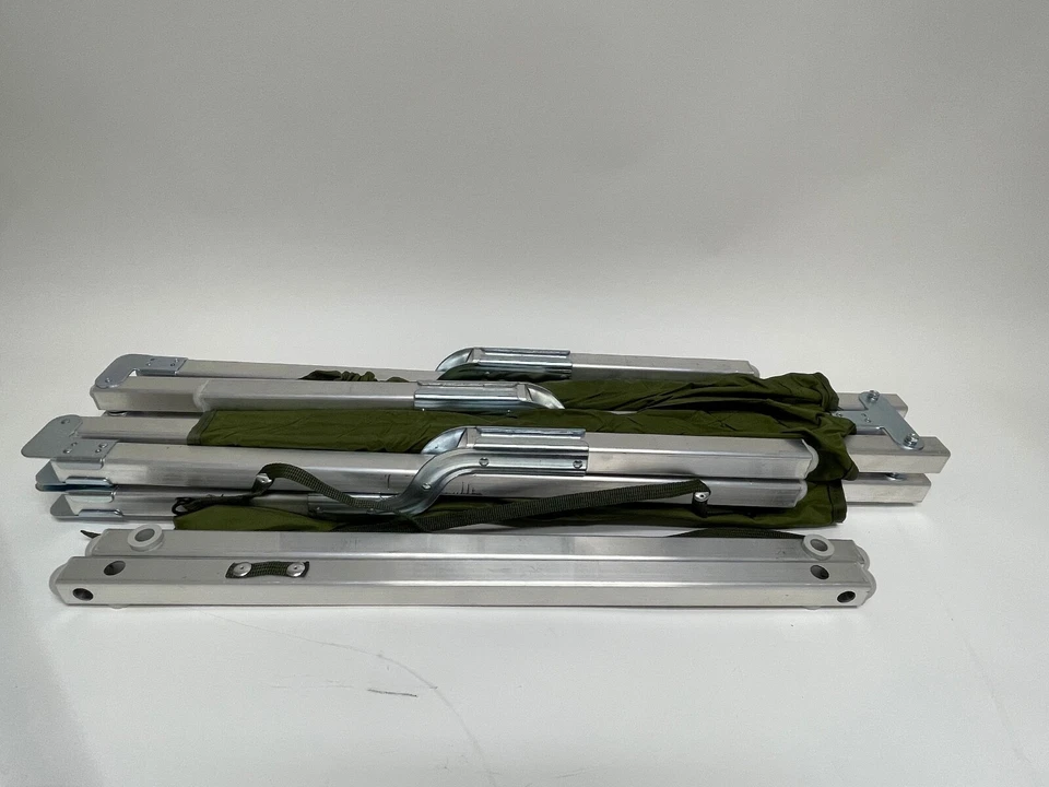 US Military Issue Compact Lightweight Foldable Aluminum Sleeping Cot - New - Image 4 of 4