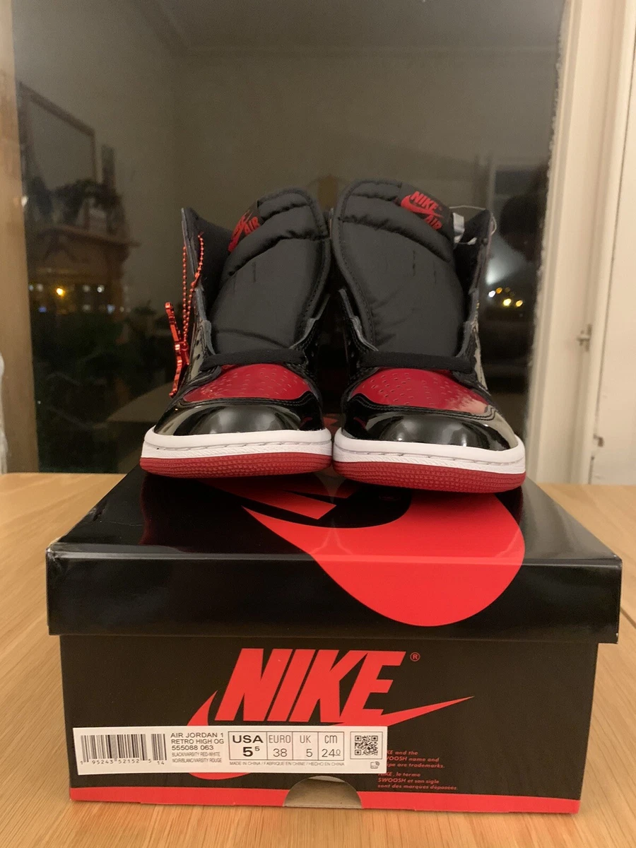 Air Jordan 1 Retro High OG Patent Bred Banned UK 5 US 5.5 EU 38 New Men's  Not GS | eBay