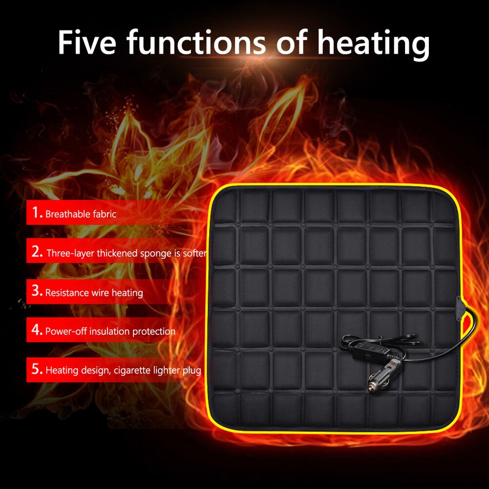 Universal 12V Car Seat Pad Cushion Cover Heating Heater Warm Heated