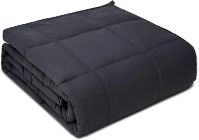 QUILITY WEIGHTED BLANKET Weighted Blanket 20lbs Queen Size Dark Grey 60"x80" Weighted Blankets FREE Cover