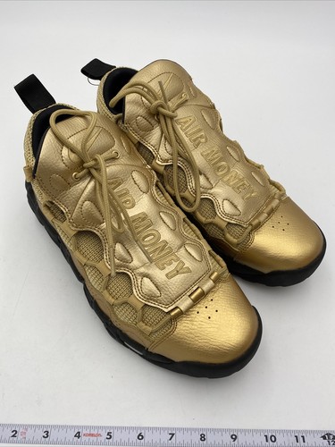 Nike Air More Money Metallic Gold Black 