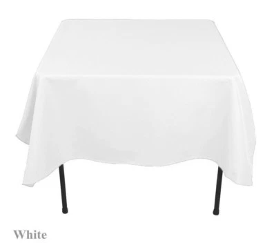 TABLECLOTH MARKET 60"x 60 inch Square Overlay Tablecloth 100% polyester Wholesale Wedding party