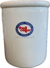 Macy's The Cellar San Francisco White Stoneware Crock Cordon Bleu  6.5” Tall