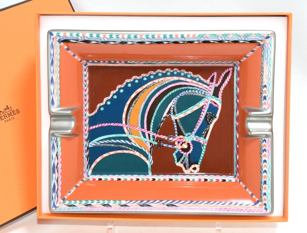 Hermes Robe du Soir Change tray porcelain Ashtray plate orange
