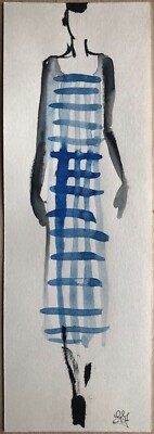 Original Fashion Illustration   Watercolor and Ink (30x10cm)   Rosa Granados