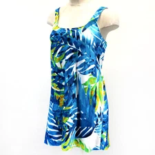 Natori Tropical Print Sleepshirt Adjustable Straps Chemise XL