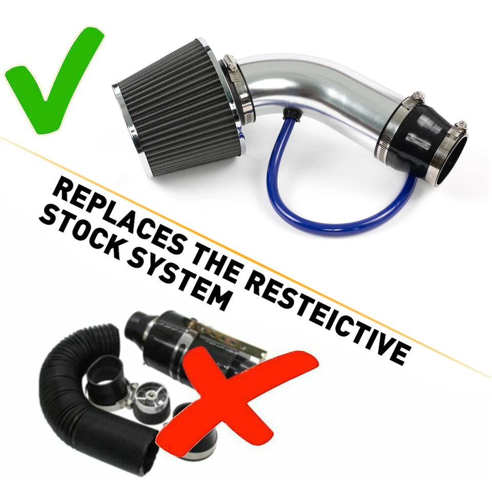 Universal 3inch Car Inlet Cold Air Intake Filter Induction Kit Pipe Hose System - image 3 of 4