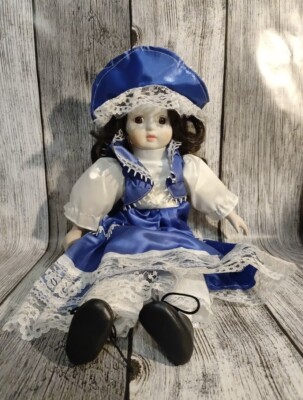 Poupée Porcelaine De Collection Vintage 45 Cm - Années 80 - Vêtements Soignés - NEUVE