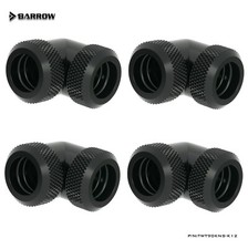 4 Pcs Barrow 90 Degree Dual 12mm Compression Fitting For Hard Rigid Tube Black