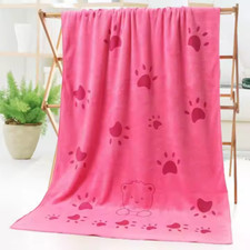 Dog microfiber quick dry bath towel pink