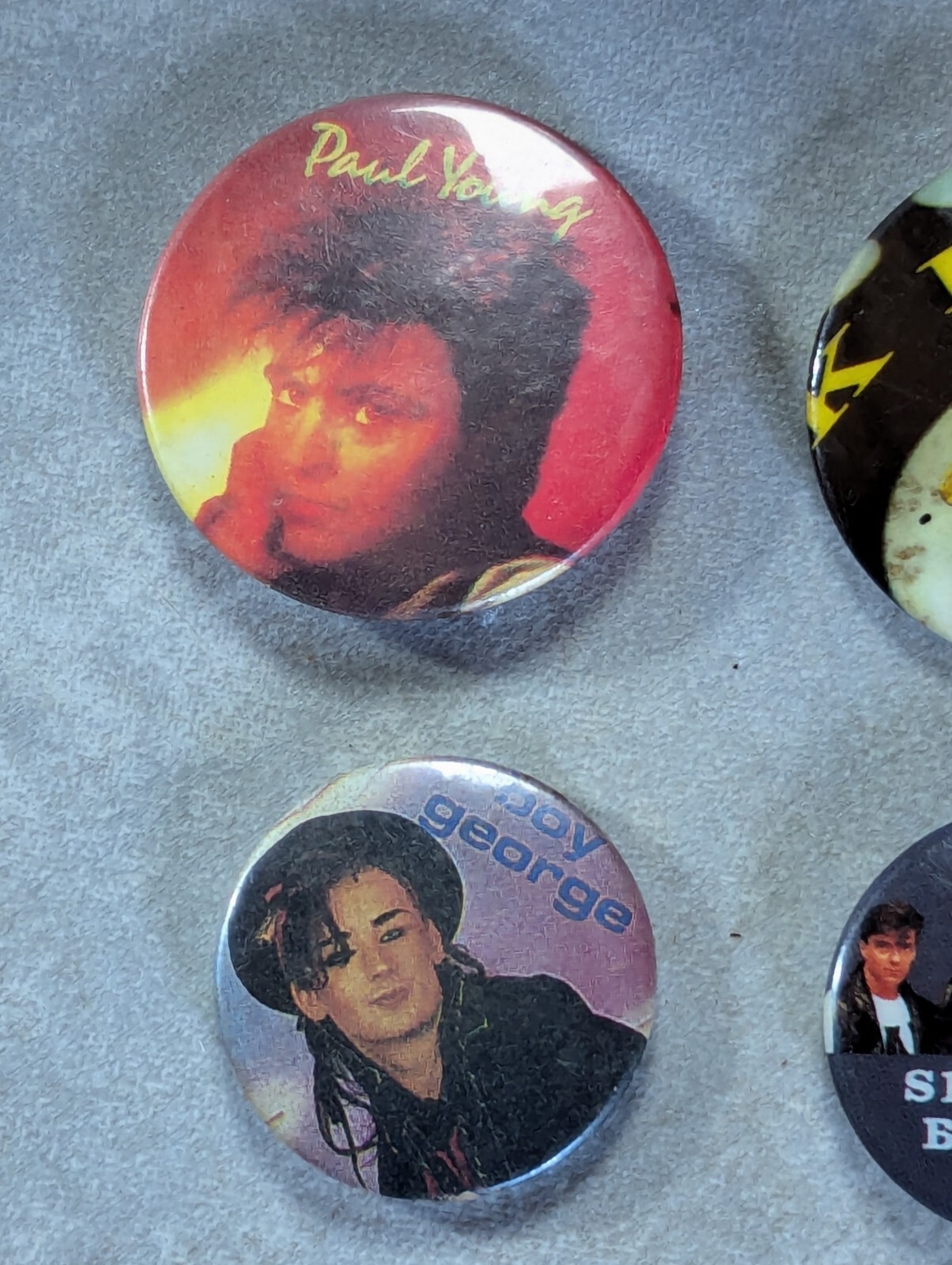 Vintage 80's Pin Badges Purchased Around 1986 80's Event Party X4 image 2