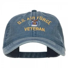 US Air Force Veteran Washed (Faded) Navy - Dad Hat/Baseball Cap - Low Profile