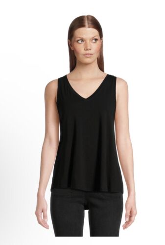 TIME and TRU Womens Tank Top Size Small 4-6 Relaxed Fit Sleeveless Black New