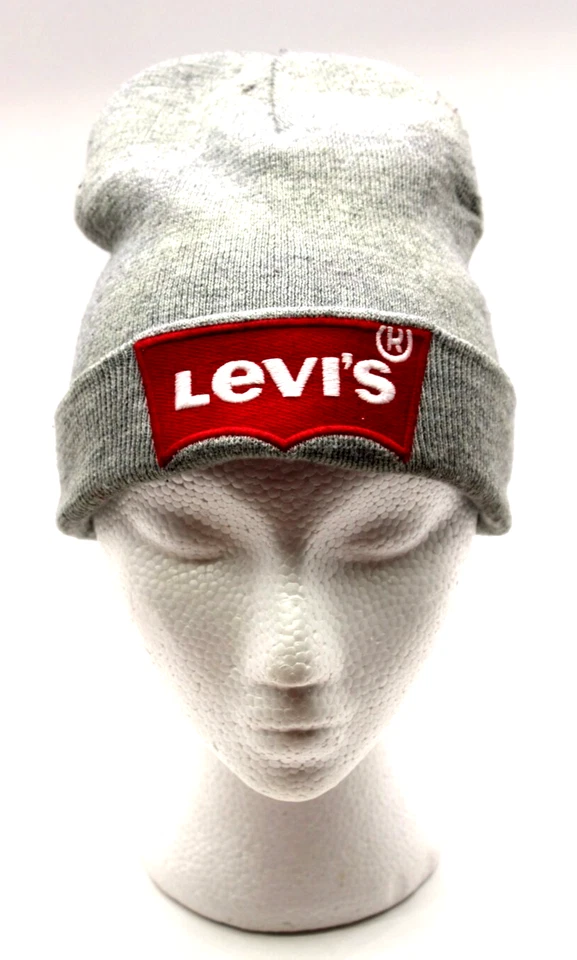 Gorro Levi's Gris Talla Juvenil Gorra Grande Rojo Logo Acrílico Lavado a Máquina Foto 2 de 4